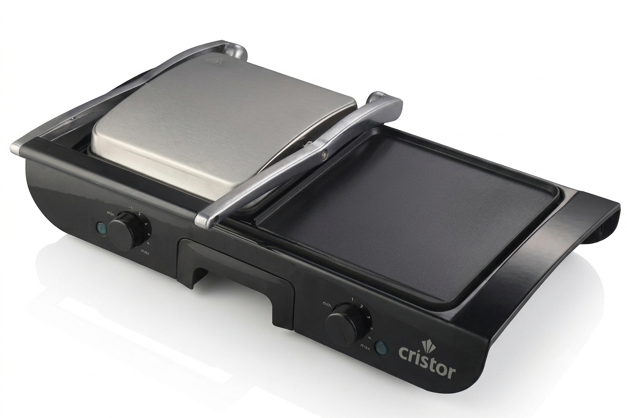 Panineuse & Grill Electrique Cristor Multi-Fonction 2200W Noir Inox KGL612MXB – Image 2