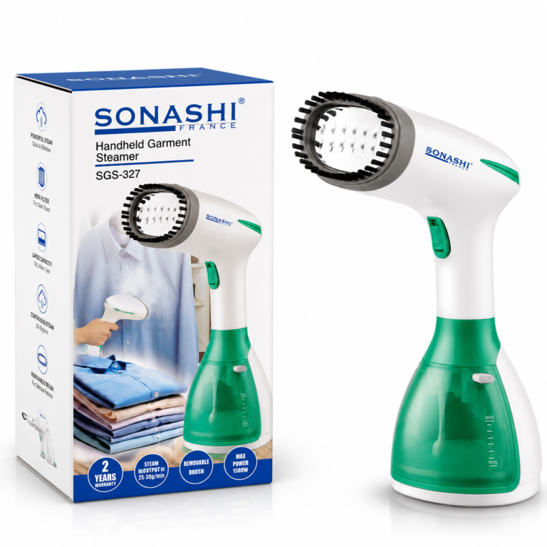Défroisseur Vapeur Portable 1500W Réservoir 280mL Avec Chauffe Rapide 35Secondes Sonashi SGS-327 Vert – Image 2