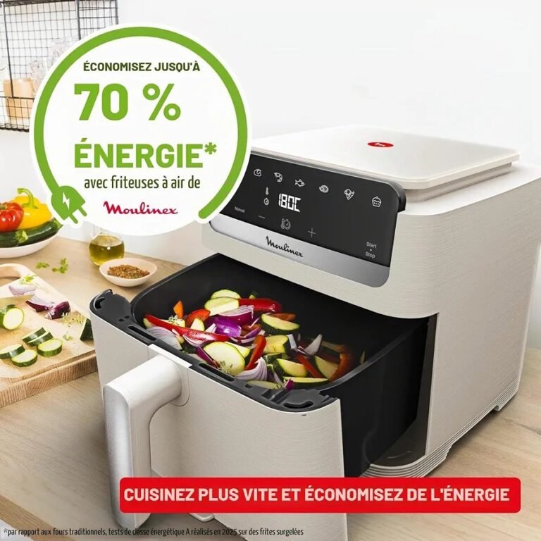 Friteuse À Air 7.5L Jusqu’à 8Portions Écran Tactile Et Façade Amovible Moulinex EZ866AF0 – Image 4