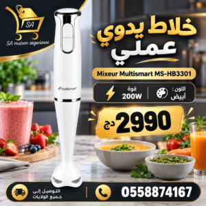 Mixeur 200W Multismart MS-HB3301 Blanc