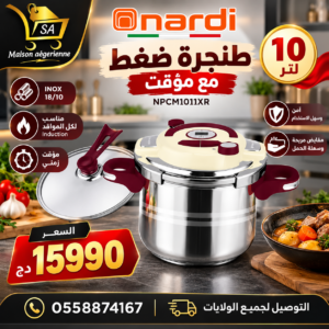 Cocotte 10 L En inox 18/10 avec minuteur Nardi NPCM1011XR