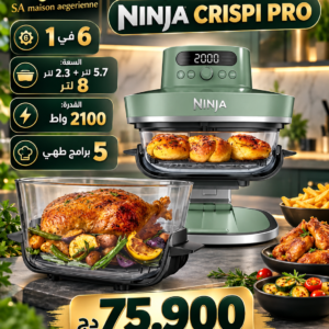 Friteuse sans huile – NINJA – CRISPI PRO – Capacité 5,7 L + 2,3 L – 5 programmes – 2100 W -6 en 1 – AS101DG Vert