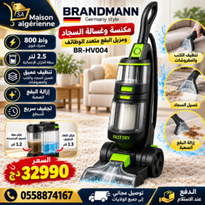 Aspirateur Lave Tapis et détacheur Multifonction 2.5 L 800 W Brandmann BR-HV004