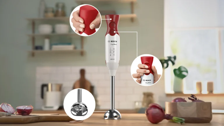 bras Mixeur plongeant BOSCH original ErgoMixx 450 W MSM64110 Blanc, rouge – Image 6