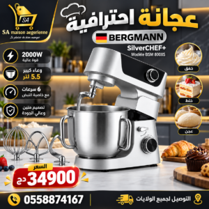 Robot pâtissier professionnel Bergmann – SilverCHEF+ 2000W Modèle BSM 8008S