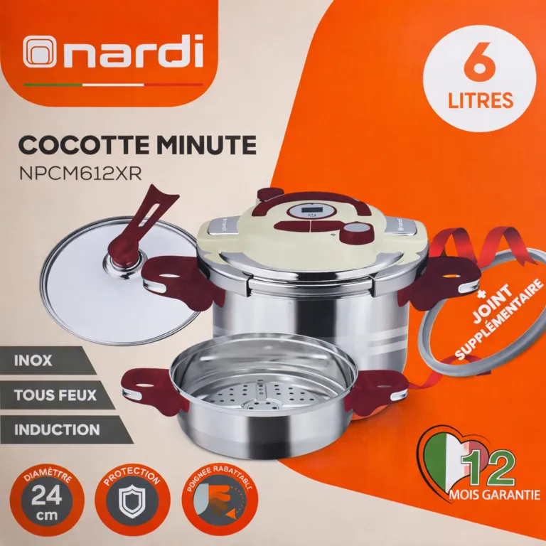 Cocotte 6 L 5 pcs En inox 18/10 avec minuteur Nardi NPCM612XR – Image 3