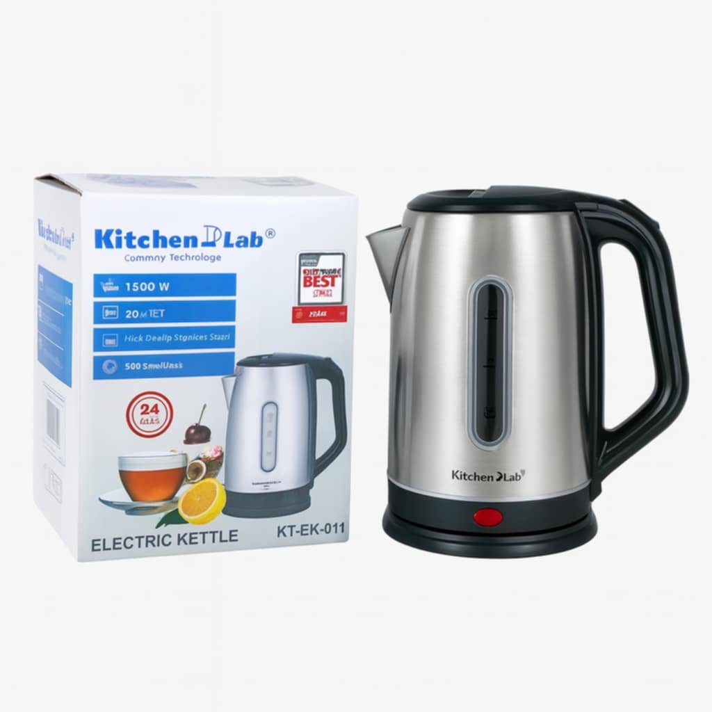 Bouilloire Electrique Sans Fil En inox 02 L 1500W KitchenLab KT-EK-011 – Image 3