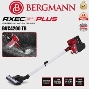Aspirateur Balai 3 en 1 Avec fil et avec Accessoires 2000W 1L 4.3M Bergmann BVC4200