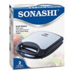 Grill à Viande et Panini inox 1100W – 26.5cm X 22.5 CM – SGT-851 Sonashi – Image 4