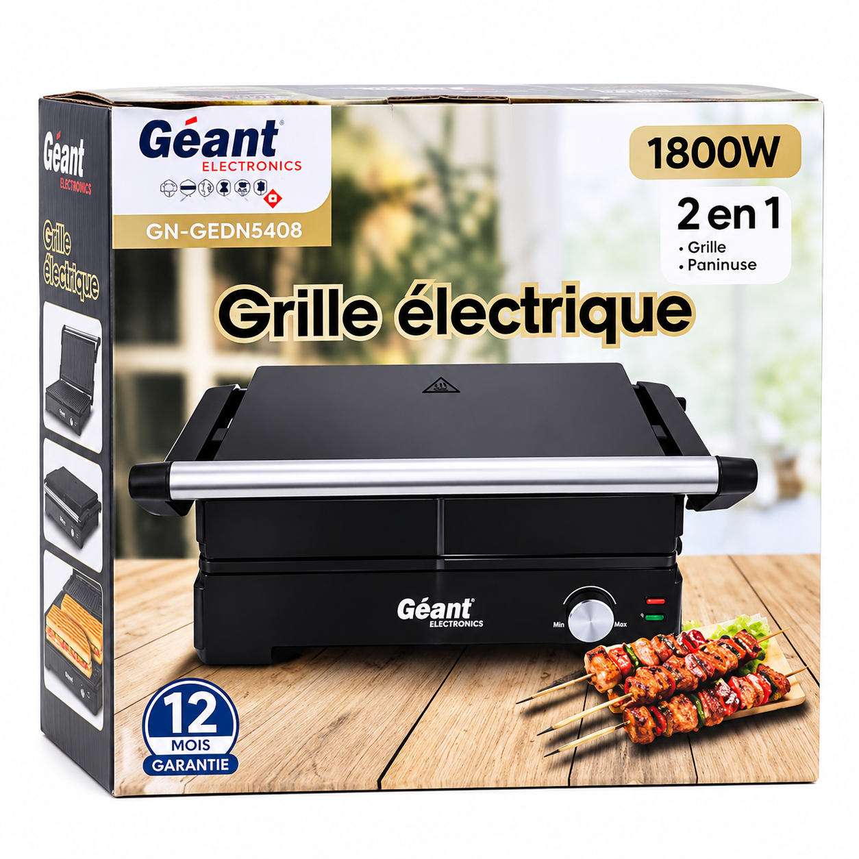 panineuse et Grill Géant 1800W 2 en 1 GN_GCDN5408 – Image 2