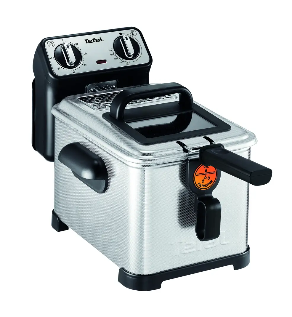 Friteuse inox Tefal 4 L – 2400W Avec minuteur mécanique Tefal Original Filtra Pro FR516110 – Image 2