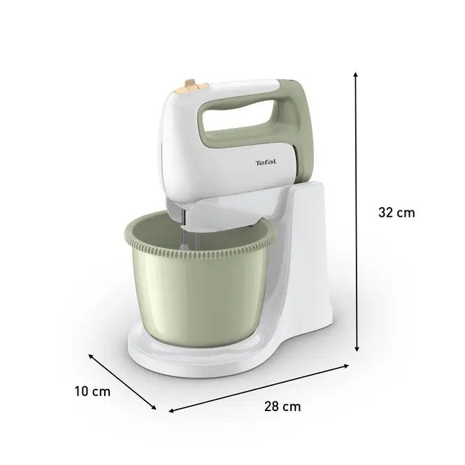Batteur Électrique Avec Bol 2.5L 500W 5Vitesses Avec Turbo Tefal Original HT464010 – Image 3