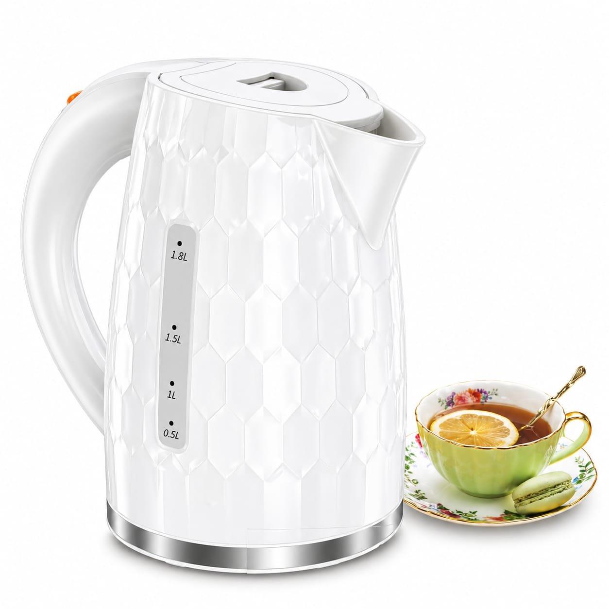 Bouilloire Electrique sans fil 1.8L 1800W PlanetSat PKT-188 Blanc – Image 2