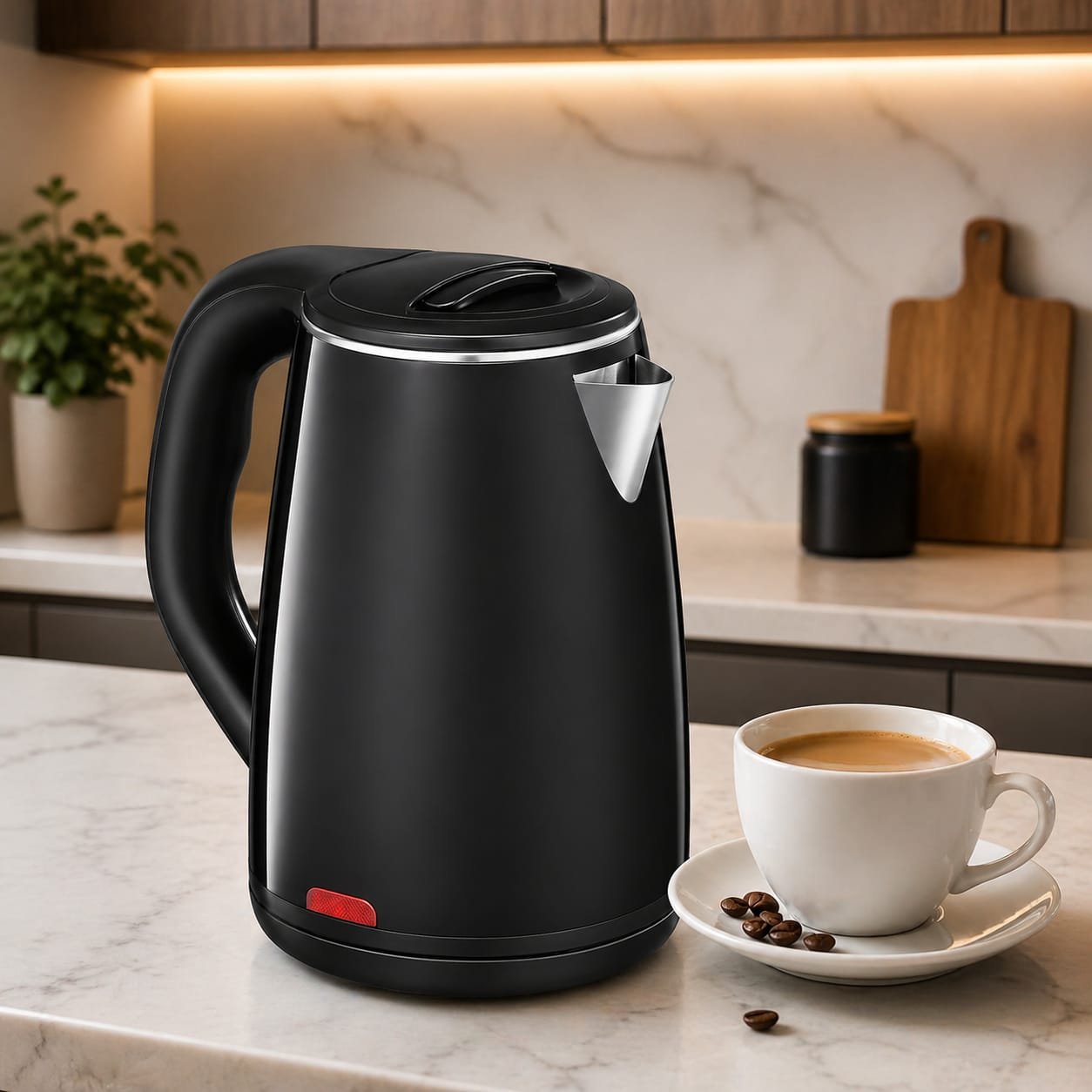 Bouilloire inox sans fil 1.8L 1800W PlanetSat PKT-186 Noir – Image 3