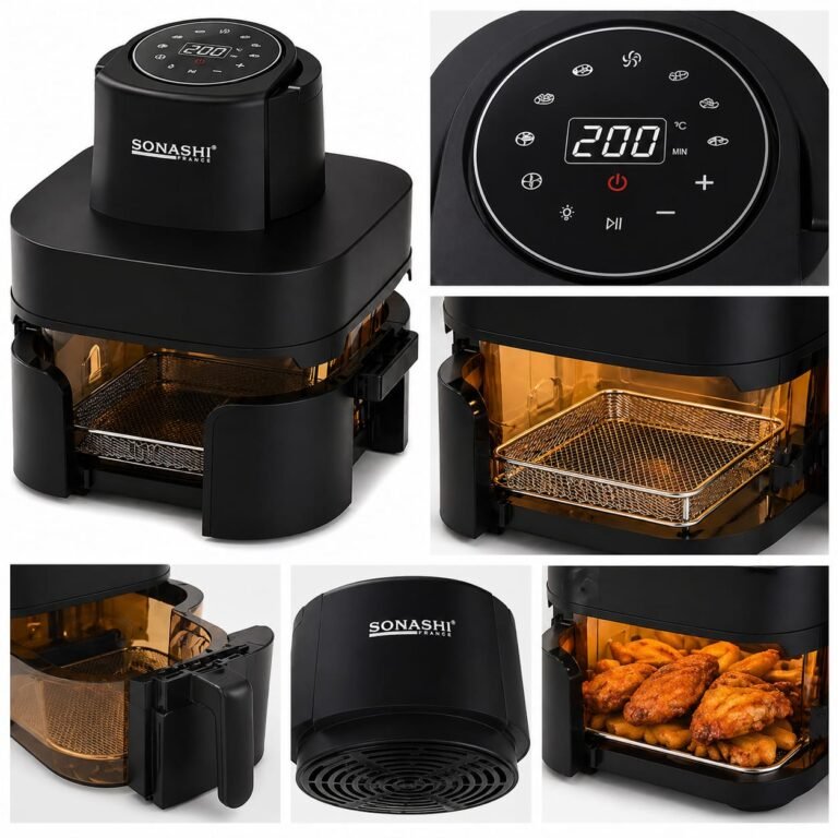 Airfryer Digital 4 en 1 Avec Bac en verre 6L+4.2L 1600W Sonashi SAF-642G – Image 4