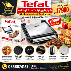 Grille-viande et Panineuse électrique 2000W Multifonctions Inicio Grill Adjust Tefal GC241D12