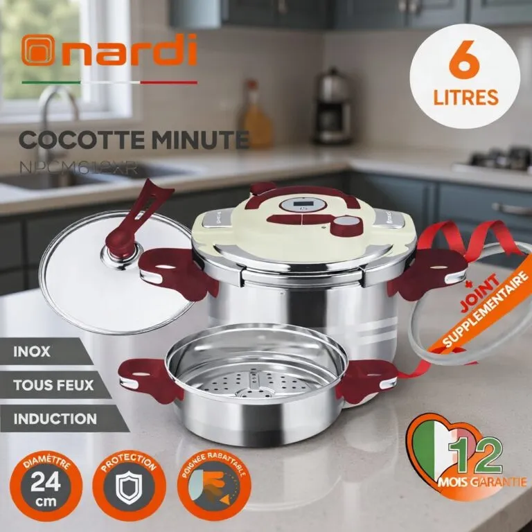 Cocotte 6 L 5 pcs En inox 18/10 avec minuteur Nardi NPCM612XR – Image 2