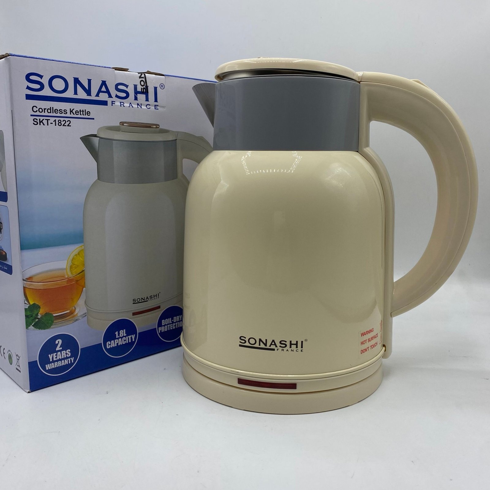 Bouilloire électrique Sans fil 1,8 Litre 1500W Sonashi SKT-1822 – Image 2