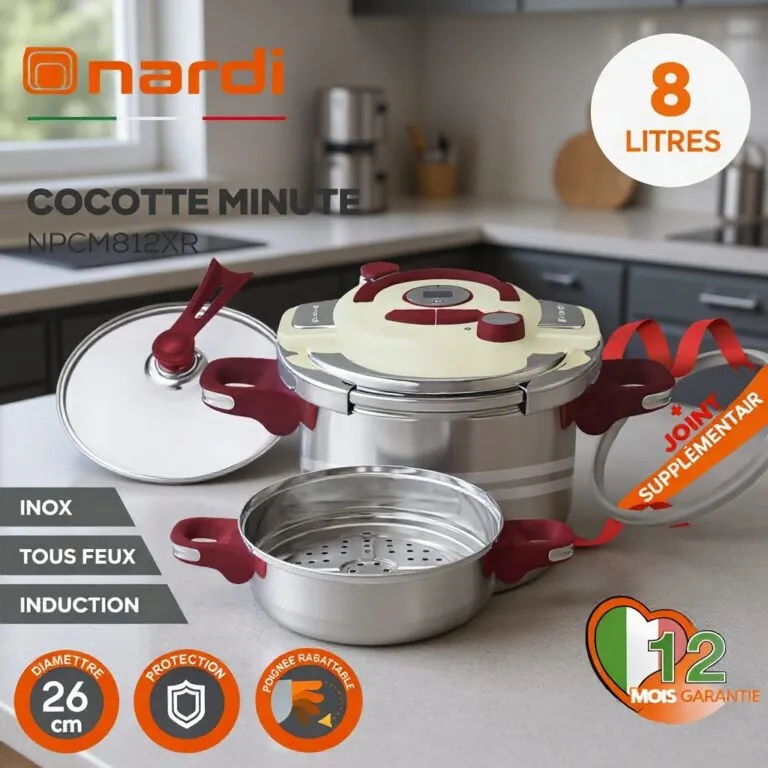 Cocotte 8 L 5 pcs En inox 18/10 avec minuteur Nardi NPCM812XR – Image 2