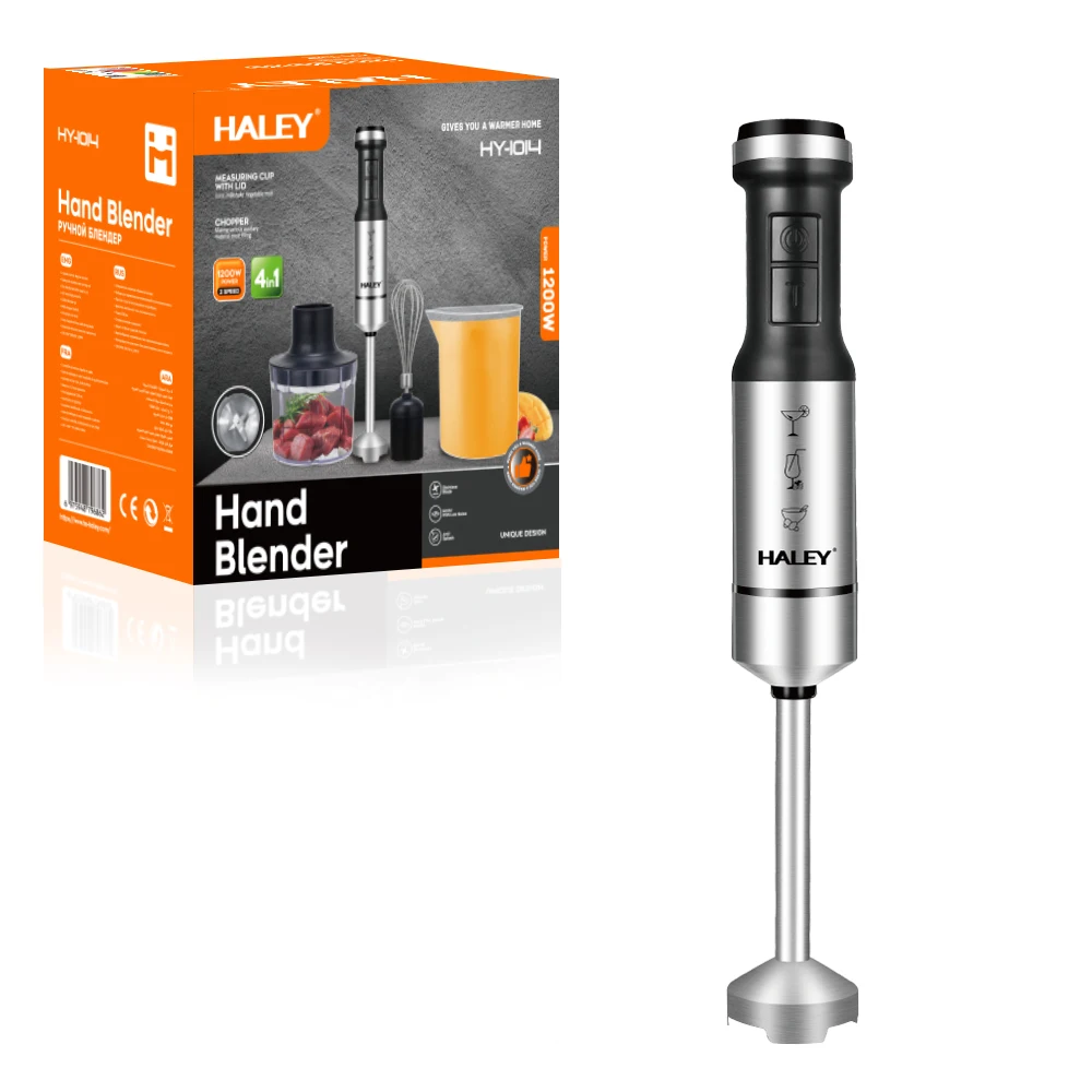 Mixeur plongeant inox 4 en 1 – 1200W 04 Lames HALEY HY-1014 – Image 3